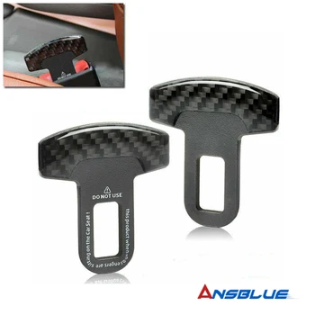 

Ansblue 2pcs Universal Vehicle Mounted Carbon Fiber Car Safety Seat Belt Buckle Clip Car-Styling