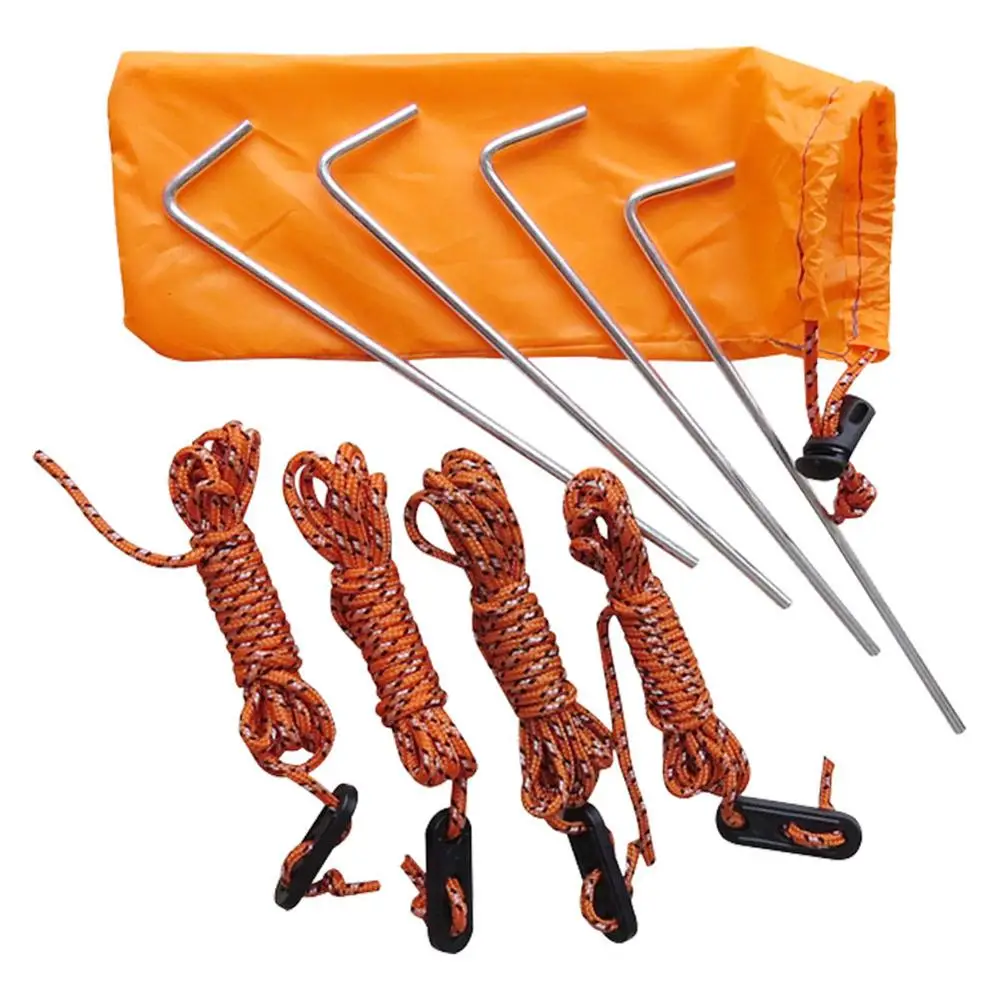 

Camping Tent Stakes Camping Tent Pile Windproof Rope Tent Accessory Kit Steel Nail for Fixing Pole of Outdoor Awning for Camping