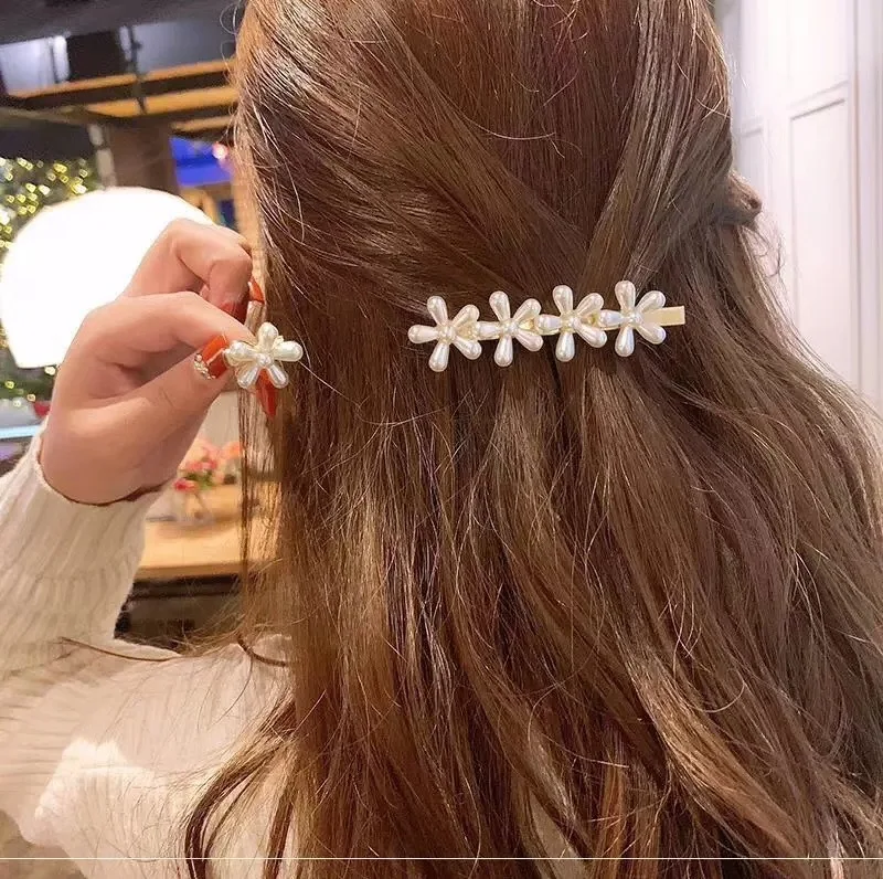 

Ins 1Pcs Fashion Hair Accessories Pearl Hair Clips For Women Hairpin Hair Barrette Trendy Handmade Hair Styling Tool Accessories
