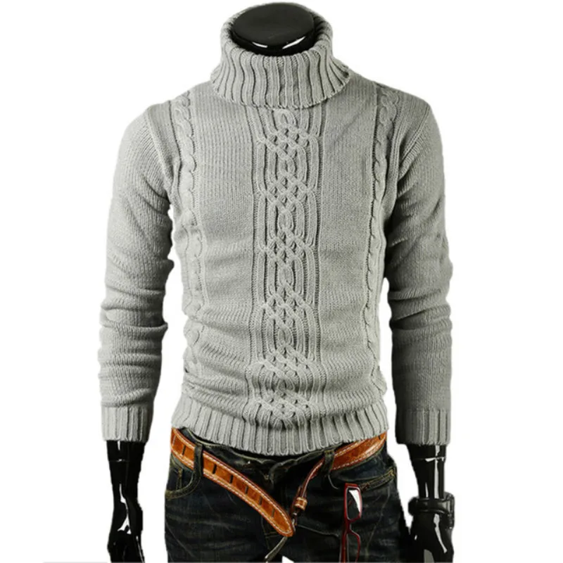Online Men S Sweater Jacquard Hedging Men S Turtleneck Solid Casual Sweater Pullover Male Brand Men s Slim Sweaters Knitted Pullovers