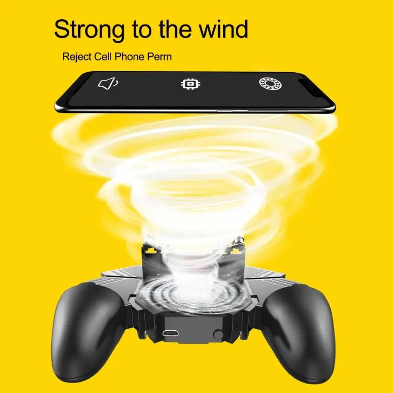  AK77 6 Fingers Trigger Controller Grip w/Dual Fans universal mobile phone game player pad for PUBG 