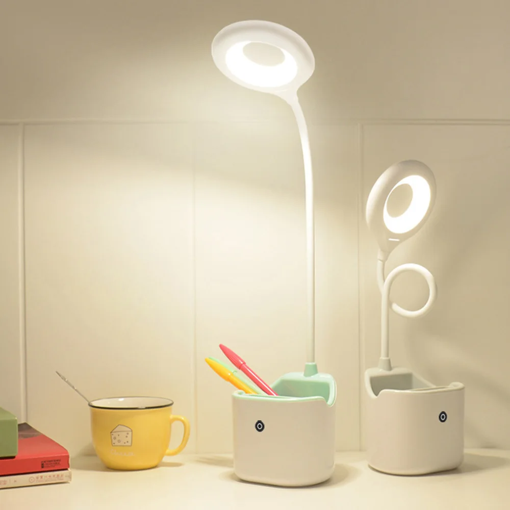 

DIDIHOU 1500mah Rechargeable Led table Touch Lamp Desk lamps USB Flexible Reading light for Children With phone hoder Pen holder
