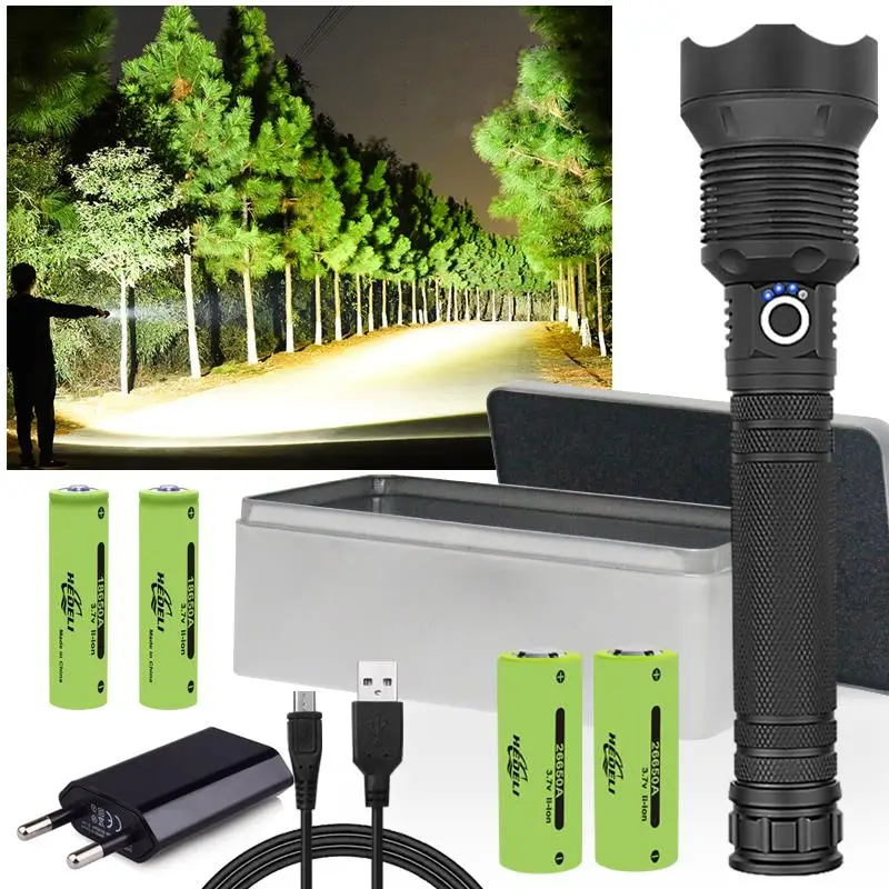 

100000lm XHP70.2 hunting most powerful led flashlight usb torch head lamp xhp70 xhp50 26650 or 18650 Rechargeable flash light