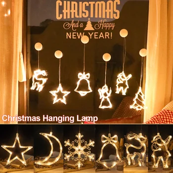 

Battery Operated Lamp with Sucker Hook LED Window Decor String Light Christmas String Light Festival Party Fairy Garland D30