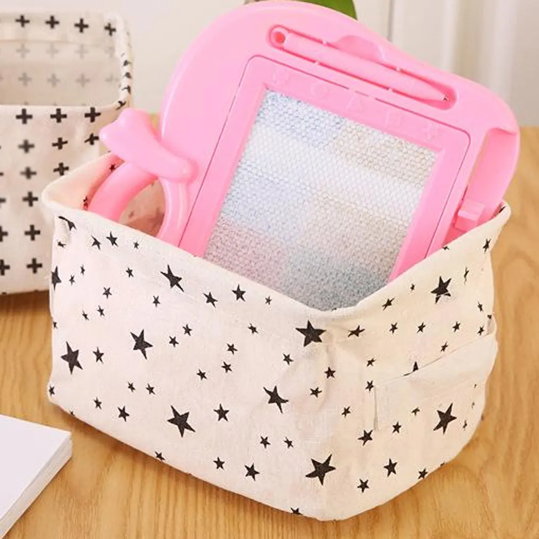DIY Desktop Storage Basket Sundries Underwear Toy Storage Box Cosmetic Book Organizer Stationery Container Laundry Basket