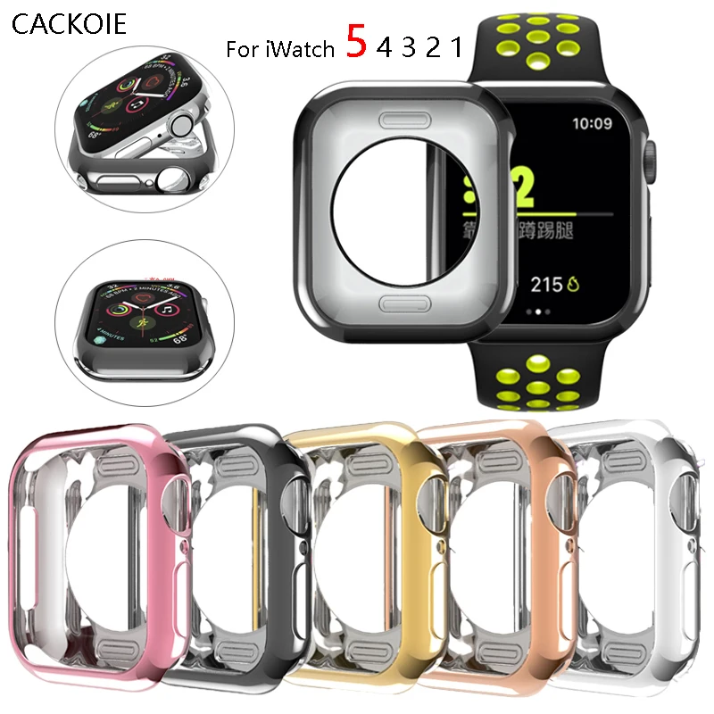 

Watch cover Case for Apple Watch 4 5 40mm 44mm Screen Protector Soft plating TPU cases For iWatch Series 3 2 1 42mm 38mm
