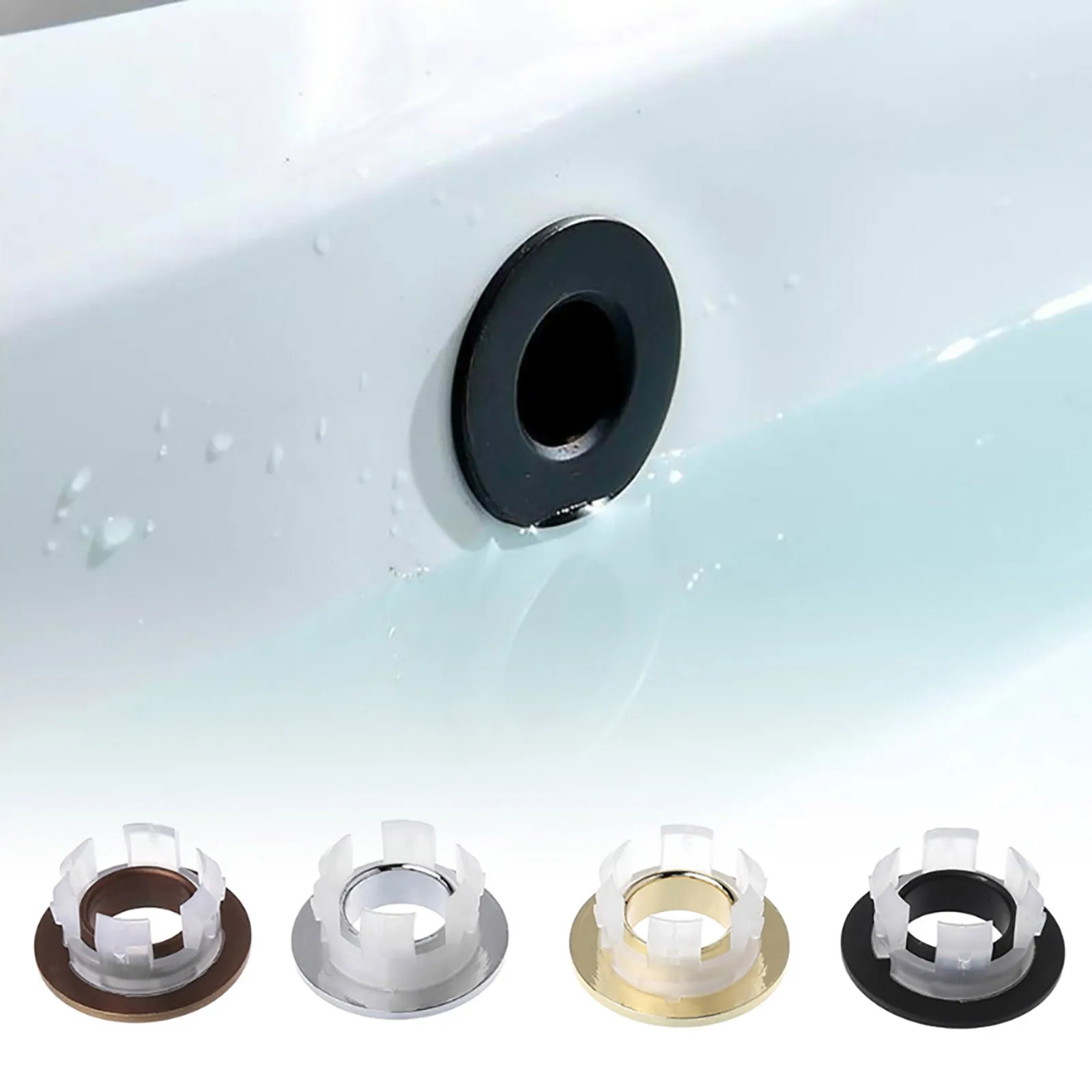 Sink Hole Round Overflow Cover sink overflow cover bathroom sink overflow cover Coppe Insert Chrome Ring Basin Sink Brass overflow Cover Bathroom Basin Faucet Insert Home Decor