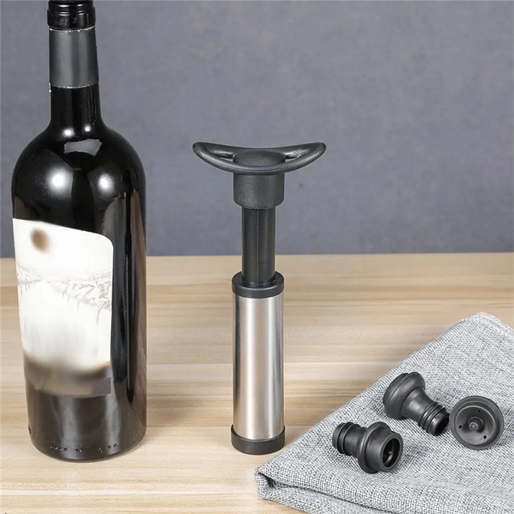 Rubber Wine Stopper Vacuum Aspiration Steel Beverage Stopper Cup