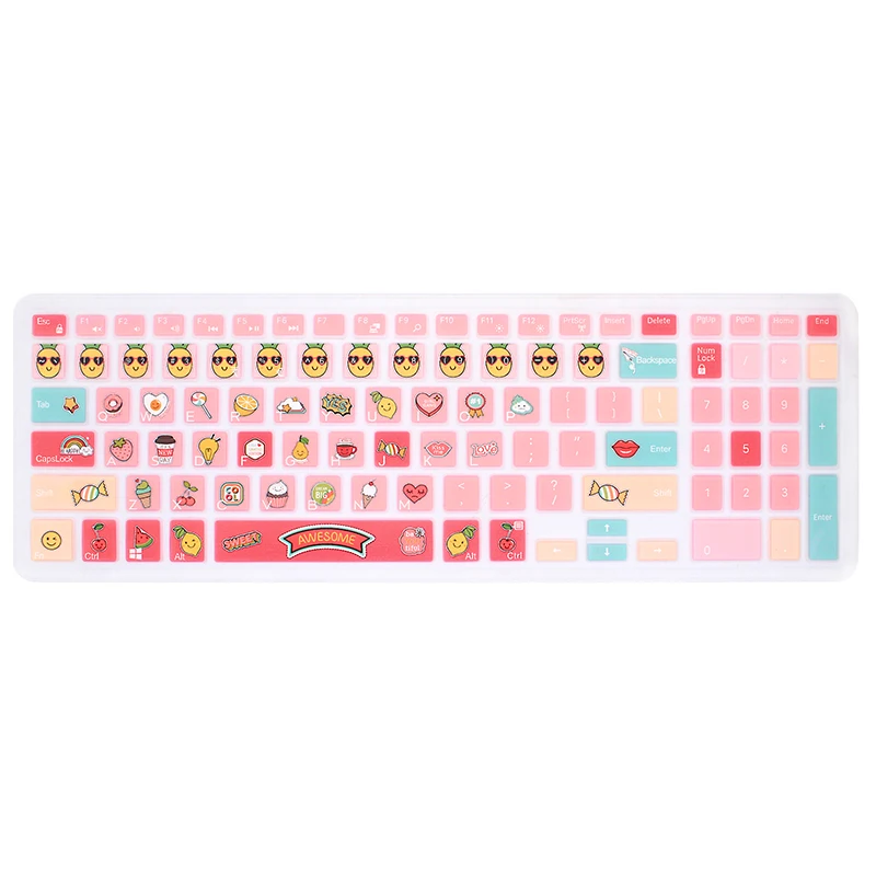 Cute Food HRH высокое качество коробка животных дизайн английский силиконовый ноутбук клавиатура кожного покрытия для Dell 15C 15CR Ins15CR-1518L - Цвет: Cute Food