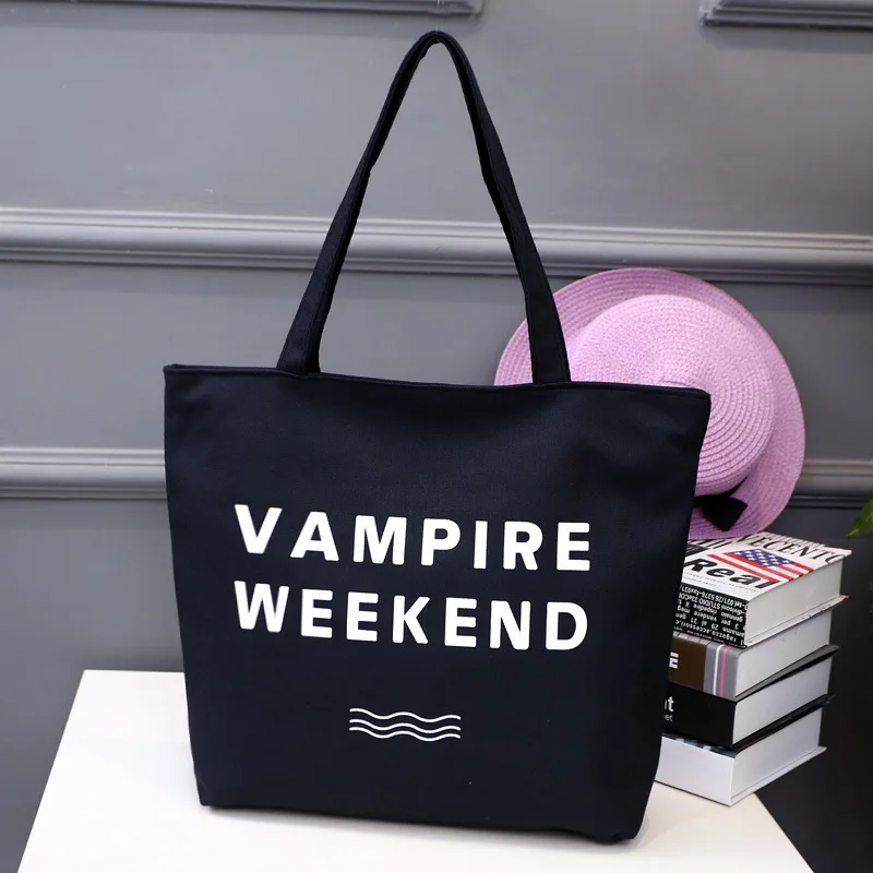 

Korean-style Literature And Art Canvas Bag Students Shoulder Bag Handbag WOMEN'S Bag Lettered Canvas Bag Simple Sen WOMEN'S Bag