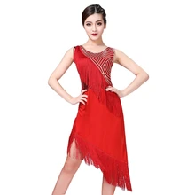 Новое Женское латинское танцевальное платье с кисточками сальса/бальные/Румба конкурс платья костюм Леди пайетки латинское платье танцевальная одежда