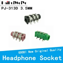 Connecteur Audio femelle stéréo noir et vert, 20 pièces/lot, PJ 313D PJ313 SMD 6 broches SMT 3.5mm, prise de casque
