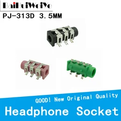 Connecteur Audio femelle stéréo noir et vert, 20 pièces/lot, PJ 313D PJ313 SMD 6 broches SMT 3.5mm, prise de casque 