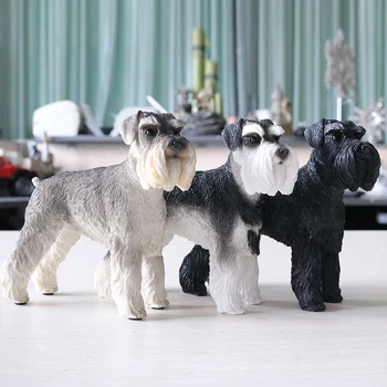 

Fashion Crafts Figurines Miniatures German Schnauzer Dog Articles Murals Accessories Pet Figurines Miniatures home decoration