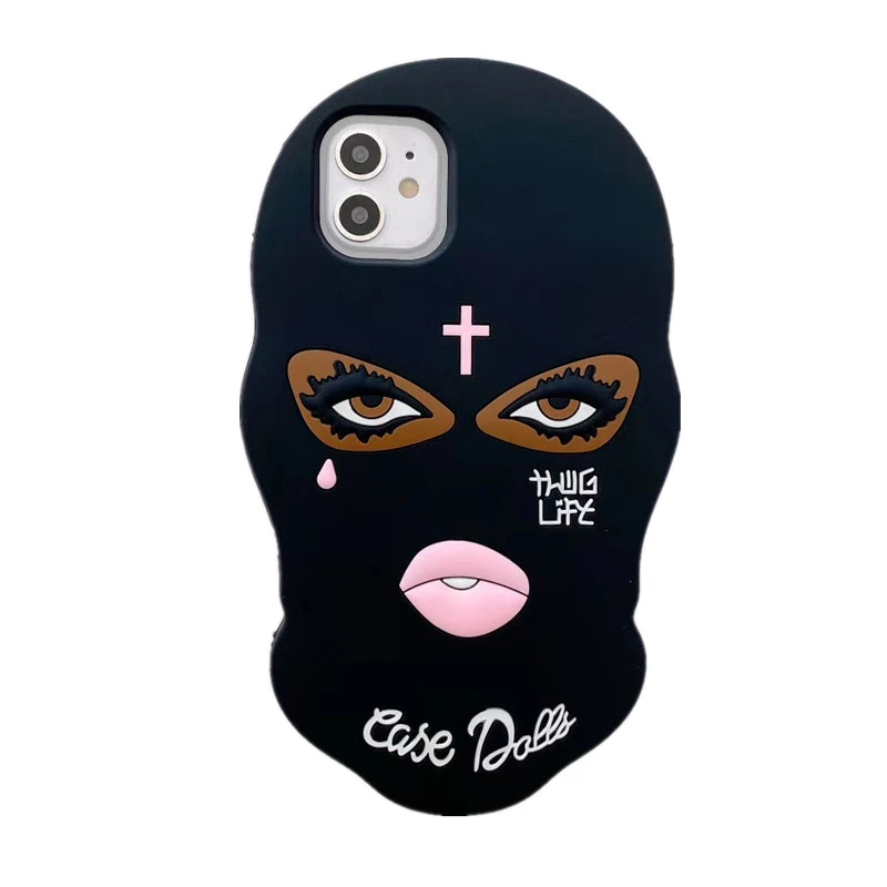 VERYLULU Goon Thug Life Big Eyes Woman Face 3D Cute Cartoon Masked Teared Girls Jesus Christian Cross Coque Soft Silicone Phone Case Cover (iPhone 7