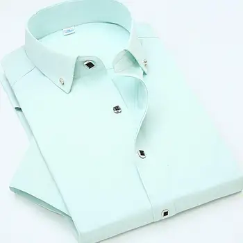 

2020 summer new men's thin short-sleeved shirt solid color slim men's shirt casual shirt K2022-1-19