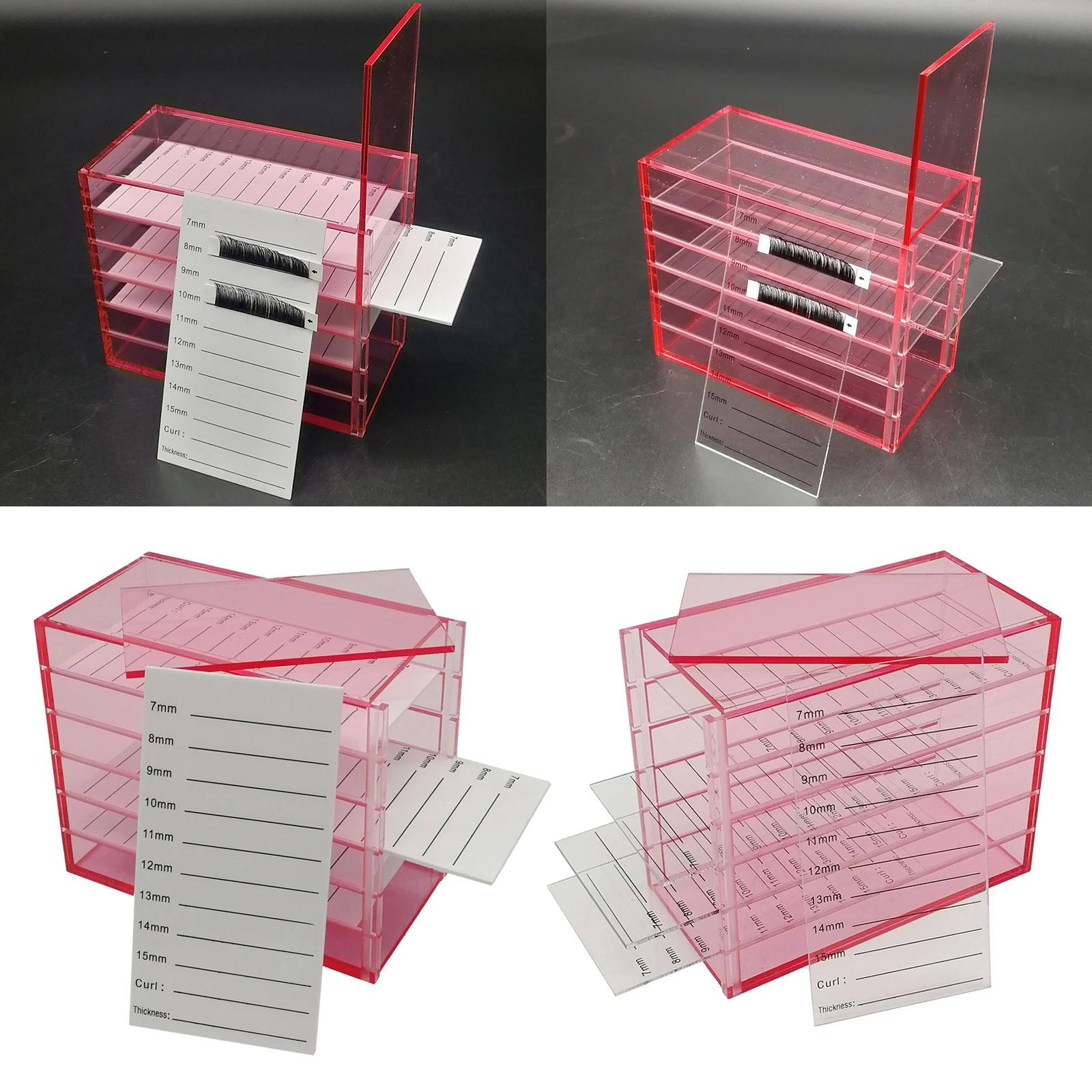 Acrylic 5 Layers False Eyelashes Storage Box Container Holder False Eyelash Case Lash Cart Lash Tray Organizer