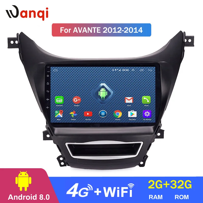 4G Lte todo Netcom 9 pulgadas Android 8,0 navegación GPS con DVD para coche para Hyundai Elantra 2011-2013 versión coreana sistema multimedia - 2