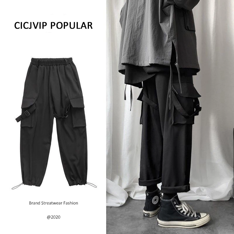 Cargo Pants Men Hip Hop Joggers Mens Cotton Streetwear Baggy Casual Ankle length Trousers Korean Style Popular Sport Black Gray Cargo Pants Men Hip Hop Joggers Mens Cotton Streetwear Baggy Casual Ankle length Trousers Korean Style Popular Sport Black Gray