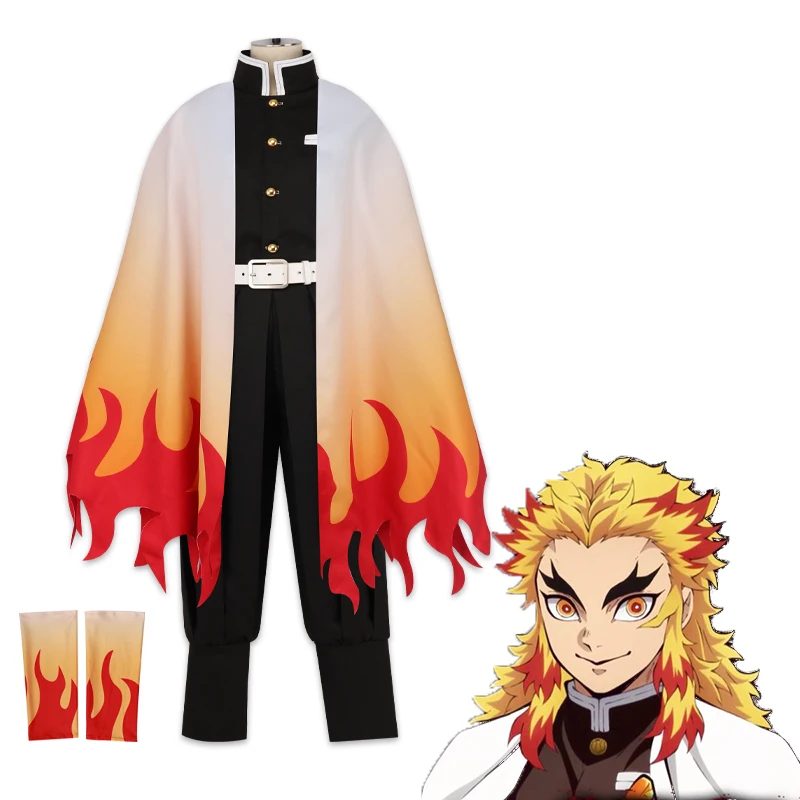 Аниме Comic Demon Slayer Kimetsu No Yaiba Косплей костюмы Rengoku Shinjurou Костюм Хэллоуин клинок