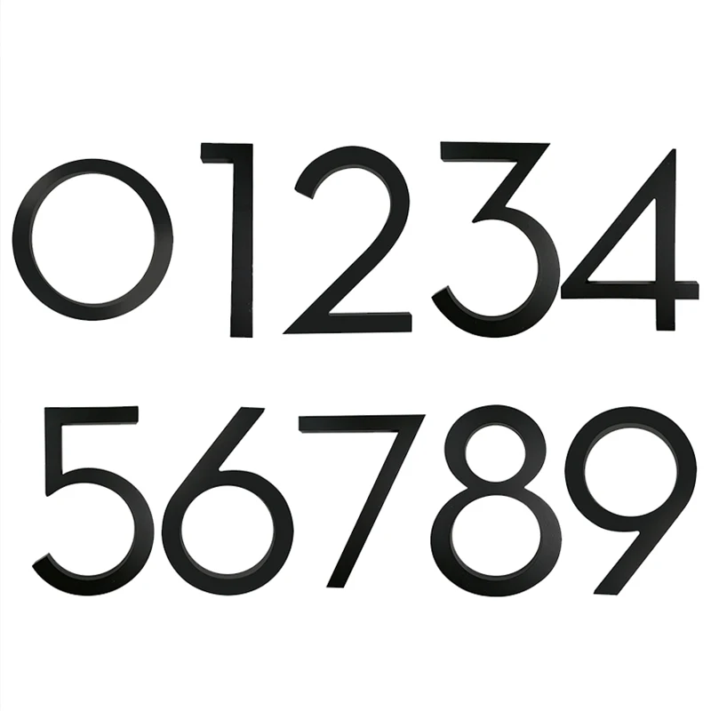 plata cepillada placa de señalización moderna de números de puerta números de dirección de casa de calle Señal de número de casa flotante 3D 50cm 