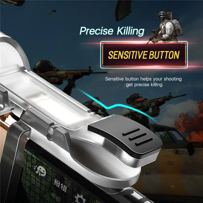  HiMISS Mobile Phone Gaming Trigger for PUBG Rules of Survival 1 Pair Phone Game Fire Button Aim Key