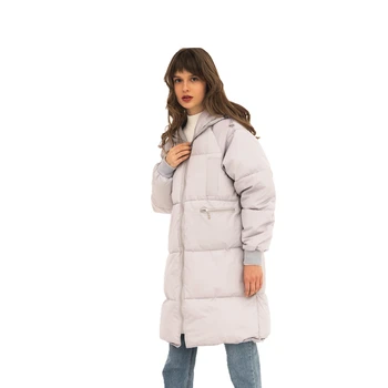 

Elegant Long Parka Women 2019 Winter Jackets Female Hooded Coats Thick Padded Lining Solid Parka Zipper Coat With Pockets