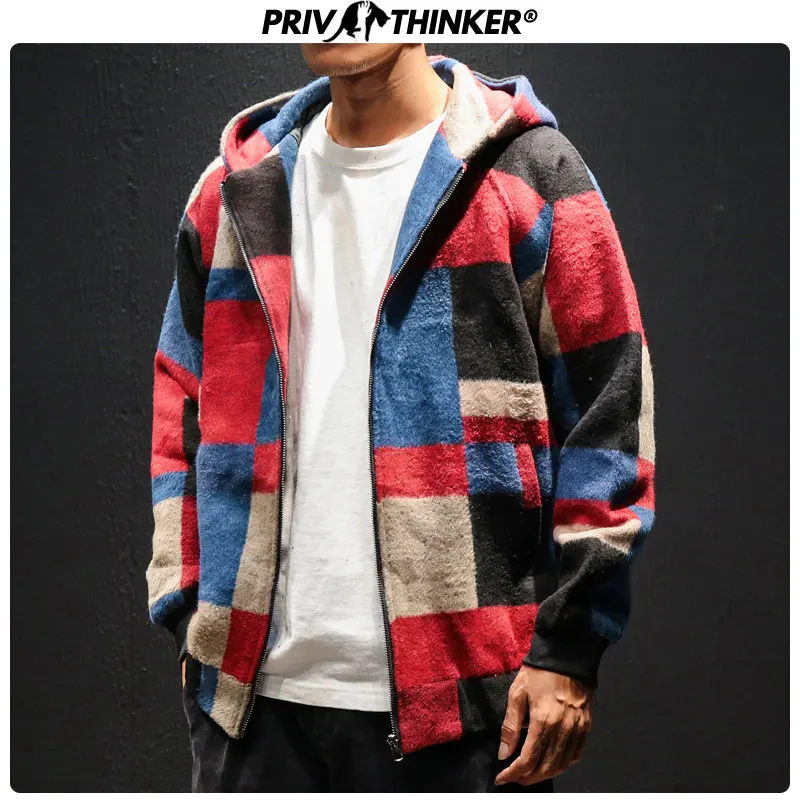 

Privathinker 2019 Men Woman Autumn Plaid Japan Casual Jackets Mens Oversize Wool Jacket Coat Male Fashion Windbreaker Clothes
