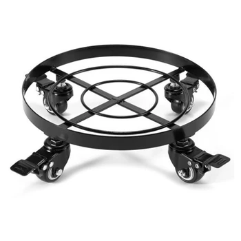 

2 Pack Metal Plant Caddy Heavy Duty Iron Potted Plant Stand with Wheels Round Flower Pot Rack on Rollers Holder Wheels