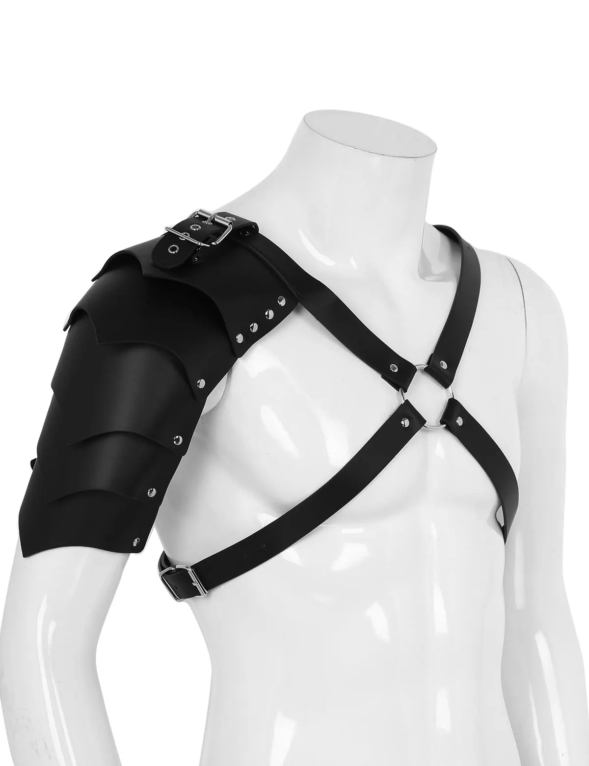 TiaoBug мужской из кожзаменителя, в стиле стимпанк X-shape регулируемый нагрудный ремень с плечевыми нарукавниками мужской бондаж ремень Rave костюм