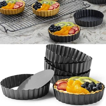 

Non-Stick Tart Quiche Flan Pan Molds Pie Pizza Cake Round Mould Removable Loose Bottom Heat-resistant Pie Baking Pan Bakeware
