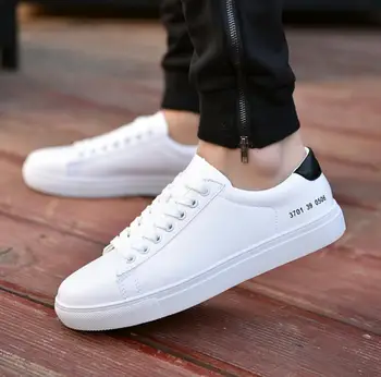 

2019 Spring Shoes Men Sneakers Soft Leather Men Shoes Brand Fashion Male White Shoes mens shoes sports shoes tenes masculino