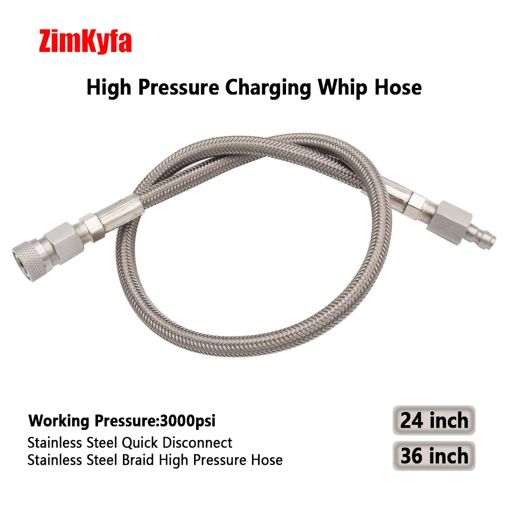Paintball PCP Air Rifle Hose Stainless Steel Braided High Pressure Fill