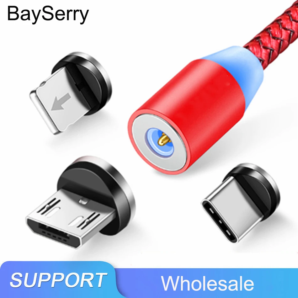 Купить Магнитное зарядное устройство BaySerry кабель Micro USB Type-C для iPhone 11 X магнитный провод | Кабели для мобильных телефонов (4000287915635)