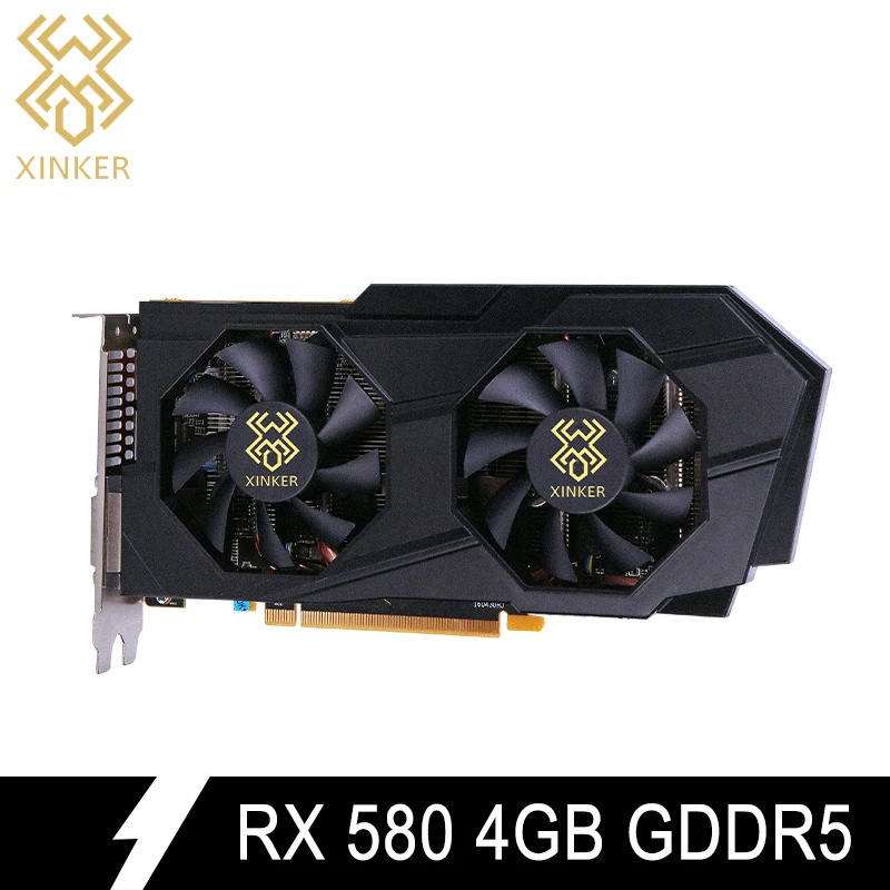 Для Radeon RX 580 видео игровая графика карта GPU 4G GDDR5 256bit PCI Express 3,0 Настольный 2048SP видеокарта добавить на HDMI б/у