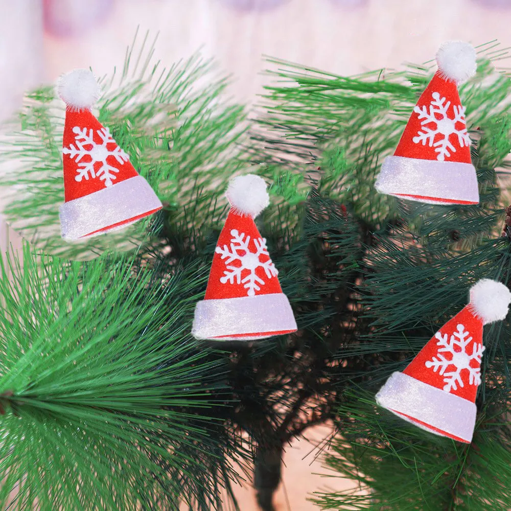 Christmas Kerst Muts Non-Woven Fabrics 10PC Decoration Santa Felt Piece Tree Pendant Clothing Patch #37 |
