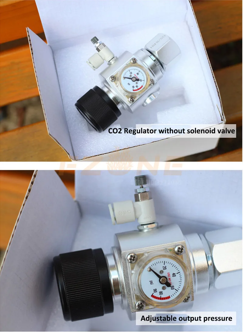 Chihiros CO2 Регулятор DC12V CO2 мини Регулятор аквариума дисплей с обратным клапаном W21.8 CGA320 интерфейс Магнитный электромагнитный клапан