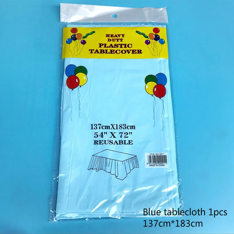 Blue tablecloth 1pcs Строительные блоки, вечерние, одноразовые столовые приборы, тарелка, чашка, скатерть, для детей, для дня рождения, вечеринки, для детского душа, аксессуары, принадлежности - Цвет: Blue tablecloth 1pcs
