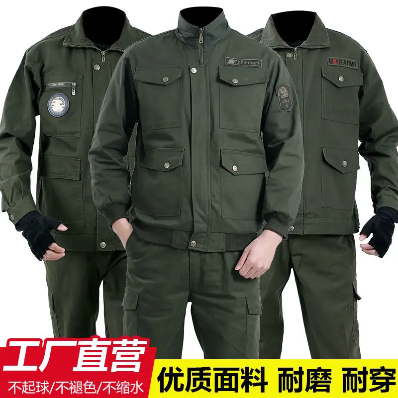 Wear work clothes suit men upset welding the spring/summer labor protection suits work clothes suit men s labor protection clothes cotton thickened anti scalding wear resistant loose spring and autumn