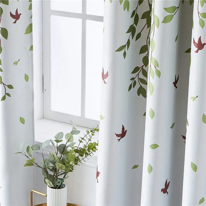 Topfinel Tropical Leaves Blackout Curtains For Living Room Bedroom Kitchen Kid Room Printed Polyester Window Treatment Drapes De - Цвет: Tree leaf