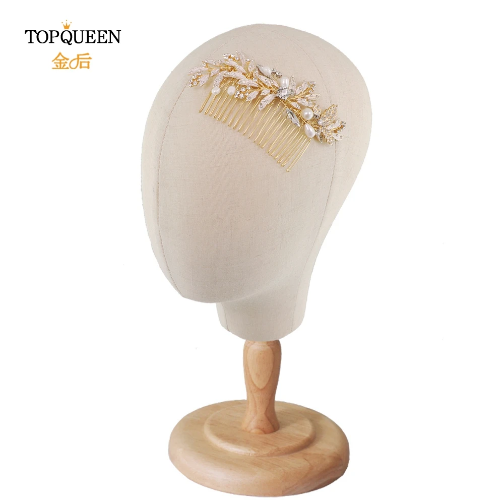 TOPQUEEN HP12 модные элегантные свадебные головные уборы золотые бриллианты гребень для волос Свадебные украшения для волос вечерние аксессуары быстрая
