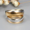 Nom personnalisé gravure mariage bagues de fiançailles pour femmes hommes personnalisé Couple anneaux avec zircone anniversaire cadeau ► Photo 3/6