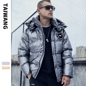 

2020 cotton padded men's new winter cotton padded men's clothes men's European and American men's letter embroidered men's coat