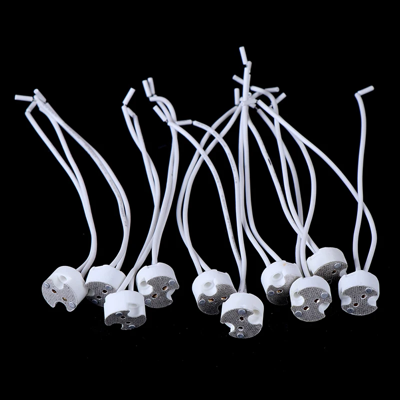 1 шт./5 шт./10 шт. держатель лампы Mr16 керамическая розетка база с высоким качеством кабель силиконовый для светодиодный и галогенные лампы