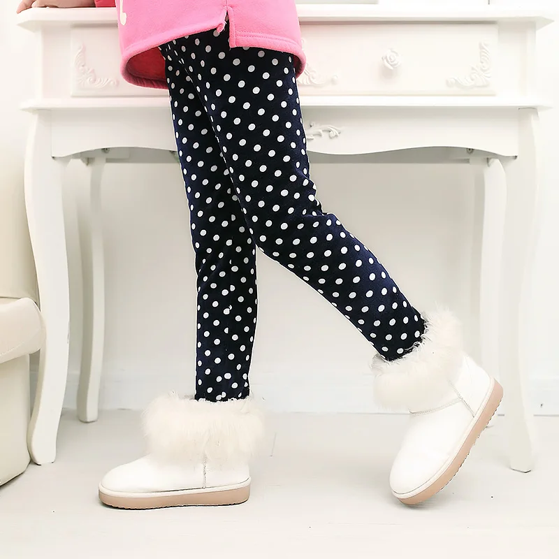 Winter New Girls Leggings Fashion Colorful Girls Render Pants Velvet Thicken Warm Children Skinny Pants Girls Kids Clothing 3-9T - Цвет: 4