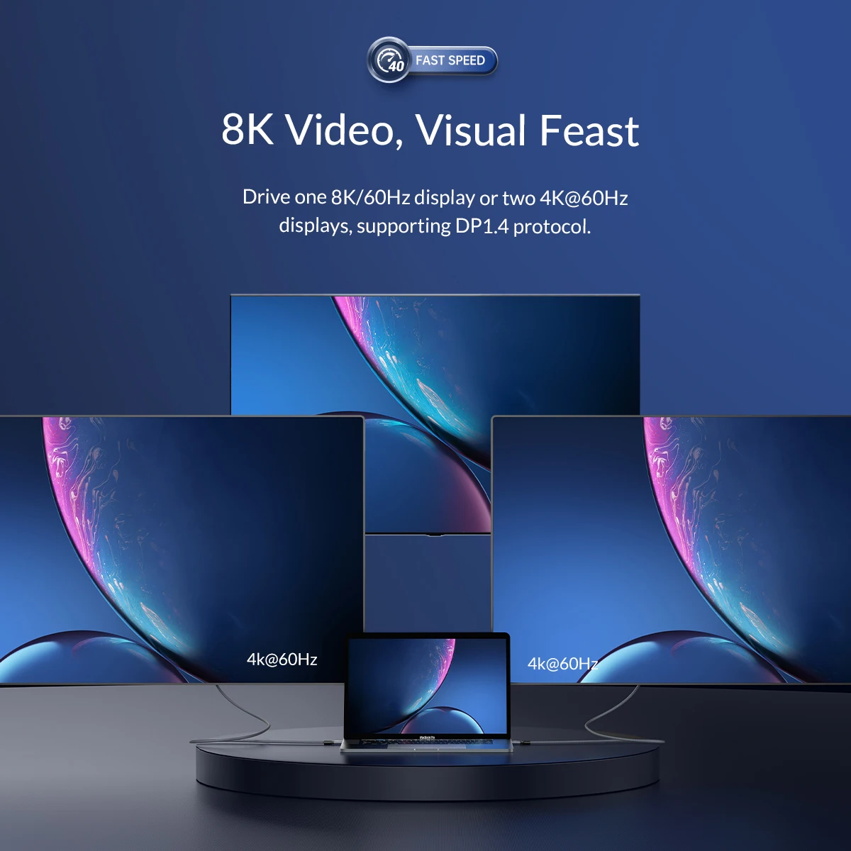 8k @ 60hz 40gbps transferência de dados