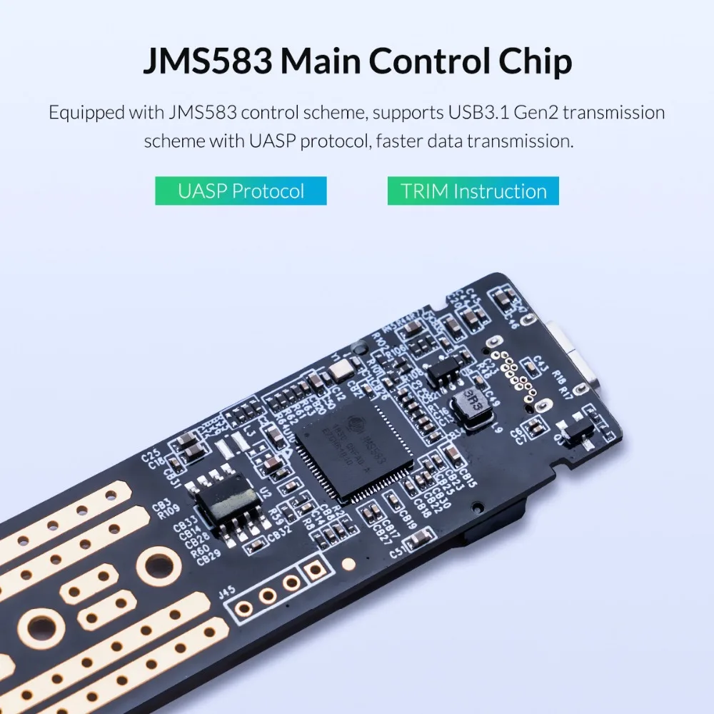 ORICO NVME M.2 SSD корпус type C USB 3. 10 Гбит/с UASP M.2 USB NVME корпус алюминиевый M2 диск PCIe SSD чехол с JMS583 чип 2 USB кабели