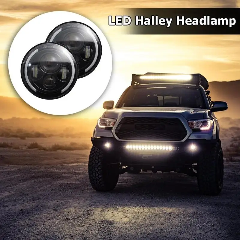 1 пара 7 дюймов 150 Вт Halo ангельские глазки светодиодный фары DRL для Wrangler H4/H13