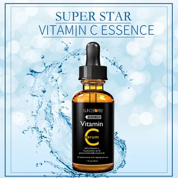 

30ml Vitamin C Serum Hyaluronic Acid Eyes Treatment Moisturizing Face Dark Spots Anti Aging Liquid Skin Care Repair Professional