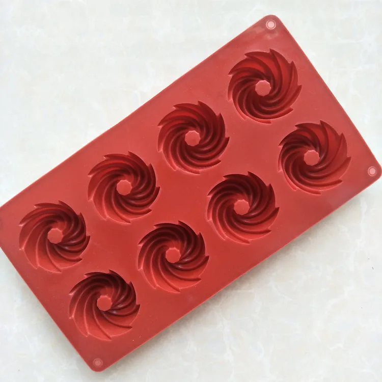 8 Even Vortex Silicone Cake Mold jiu xin tang Mode Household Bakery DIY Tool